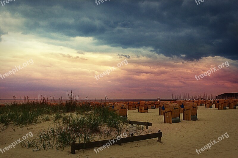 Beach Baltic Sea Hohwacht Clouds Clubs