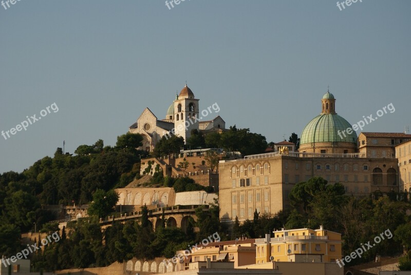 Italy Ancona Landscape Hill Church