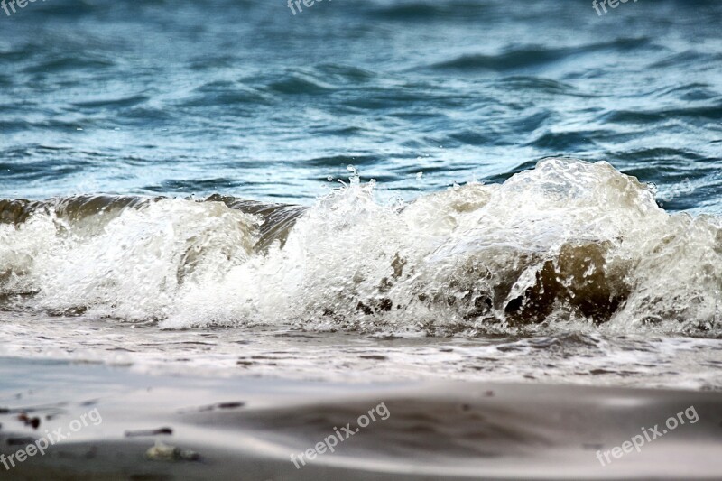 Sea Wave Beach Waters Sparkle