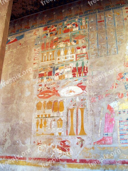 Egypt Hieroglyphics Temple Hatshepsut Tomb Painting