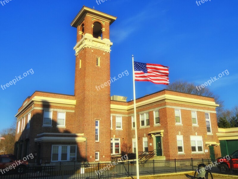 Stoneham Massachusetts Fire Station Building Tower