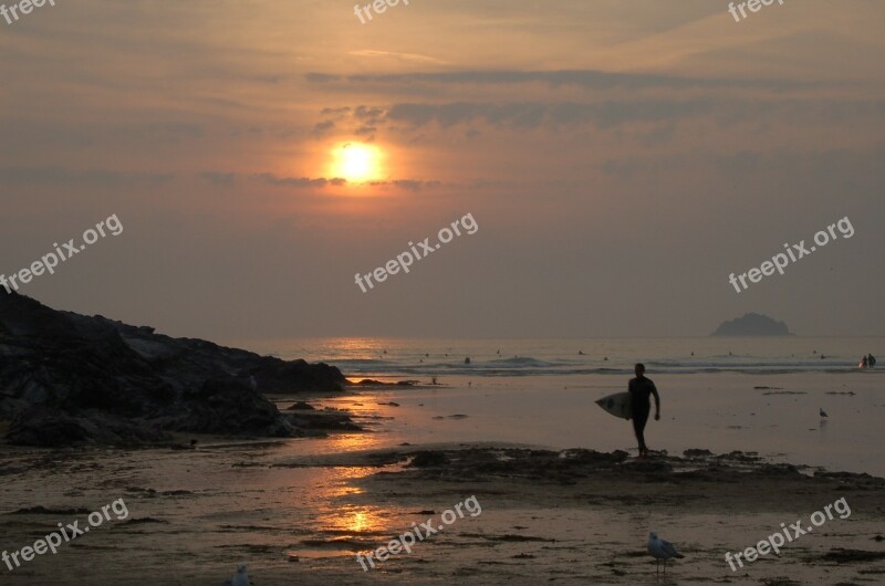 Sunset Sky Golden Sunset Sea Landscape