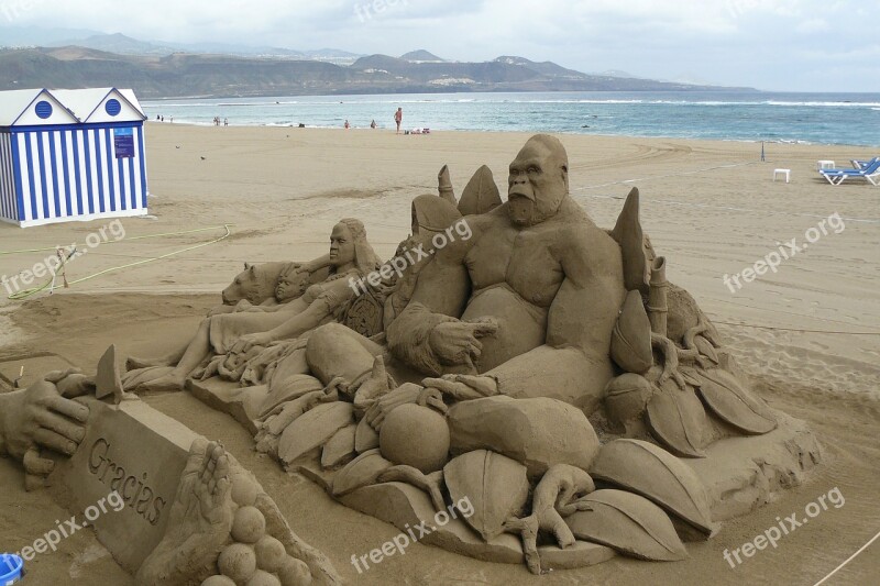 Sand Figure Sand Sculpture Sand Art Sculpture Ape