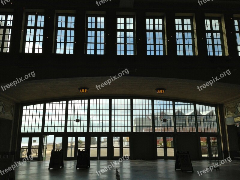 Asbury Park Nj Boardwalk Deserted Shadow