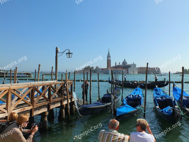 Venice Italy Gondolas Cathedral San Giorgio Maggiore