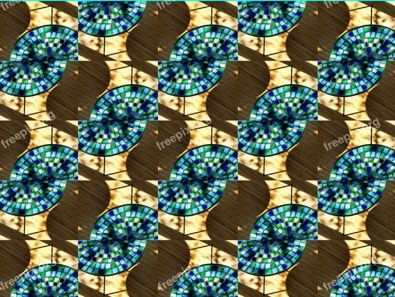 Mosaic Mosaic Table Pattern Turquoise Artfully