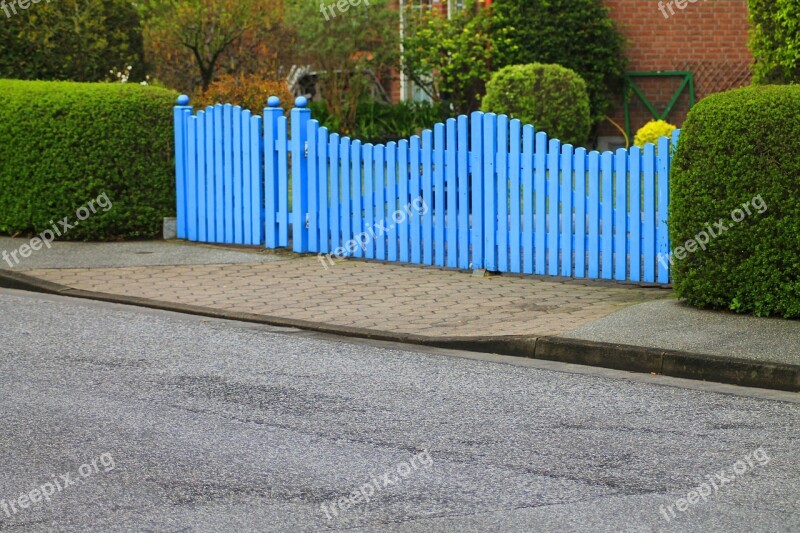 Goal Garden Gate Fence Hedge Blue