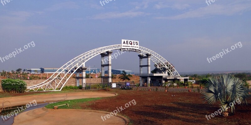 Aequs Economic Zone Manufacturing Entrance Gate Belgaum