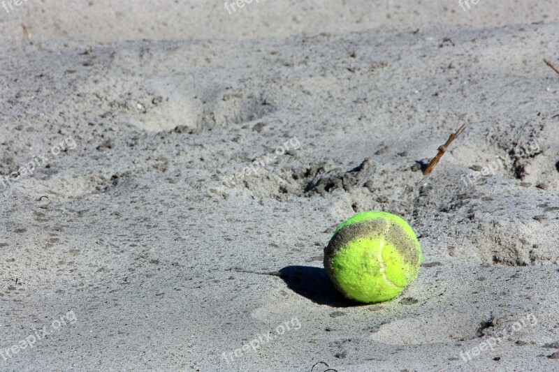 Tennis Ball Ball Sport Yellow Beach