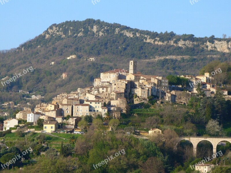 Landscape Old Village Provence Alps France Sun