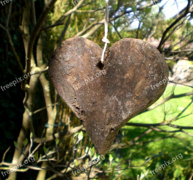 Heart Symbol Affection Love Wood