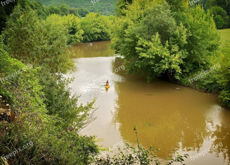 France River Water Reflections Canoe