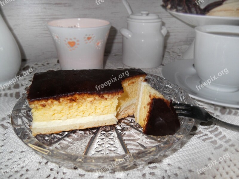 Eierschecke Cake Saxon Plate Sweet Dish