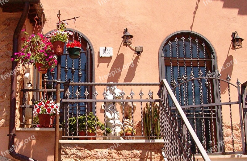 Italy Facade House Balcony Flowers