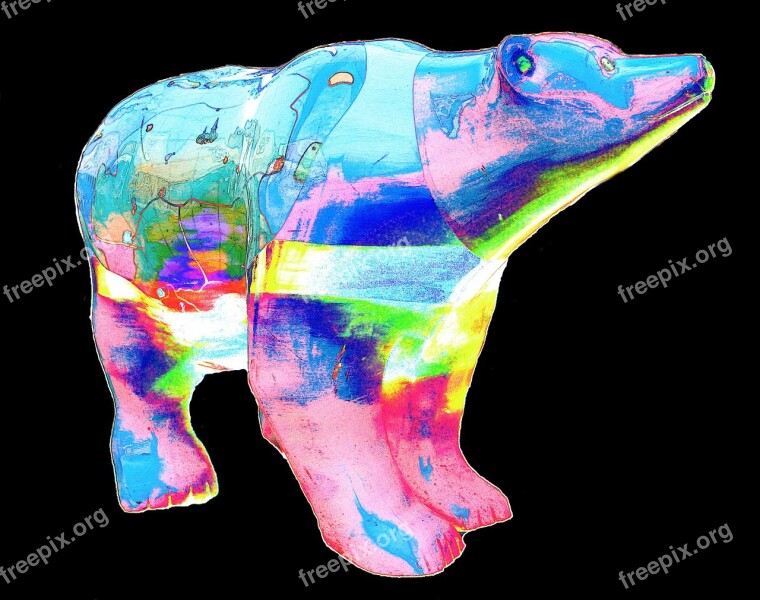 Bear Colorful Abstract Creative Free Photos