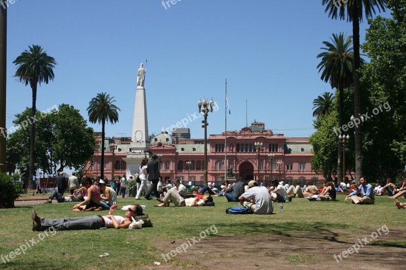 Argentina Buenos Aires Plaza 2 De Mayo Casa Rosada Park