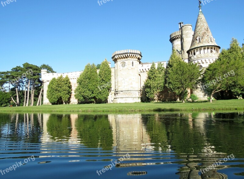 Castle Austria Pond Summer Day Blue Sky