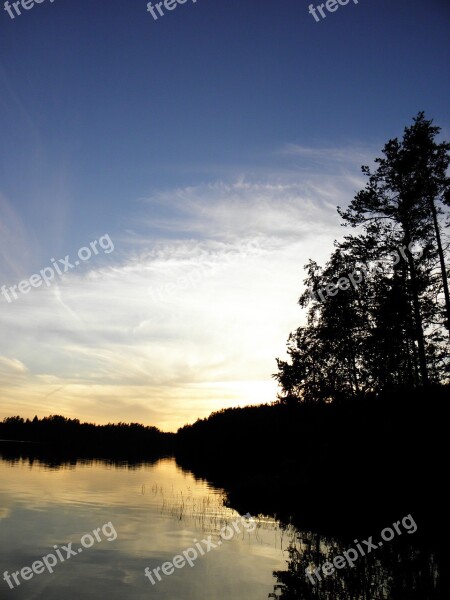 Saimaa Sunset Finnish Summer Nature