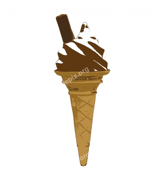 Ice Cream Ice Cream Cone Cone Chocolate Sauce