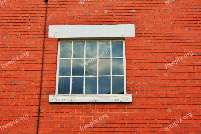 Wall Brick Red Window White