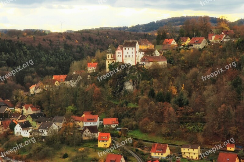 Egloffstein Germany Town Mountains Landscape