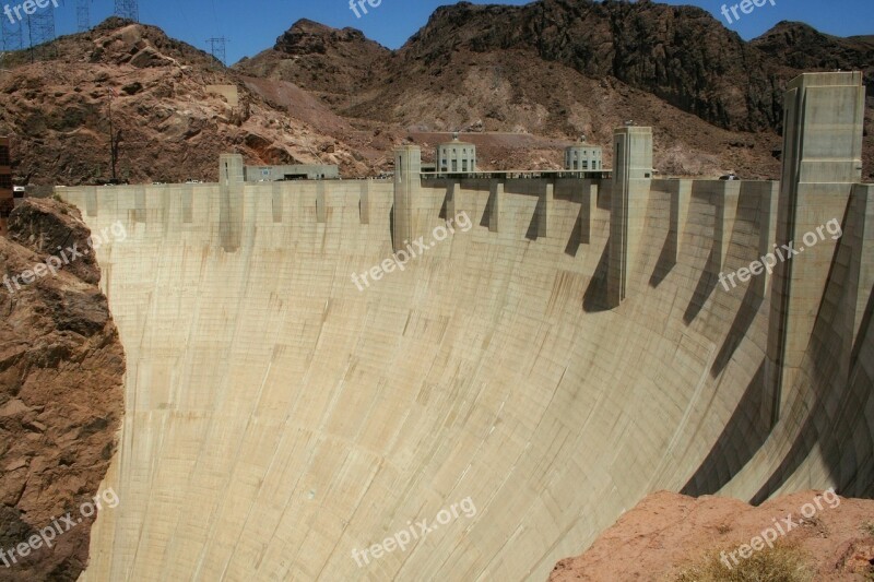 Hoover Dam Landmark Nevada Water Mountain