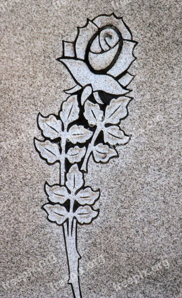 Carving Flowers Headstone Symbol Detail