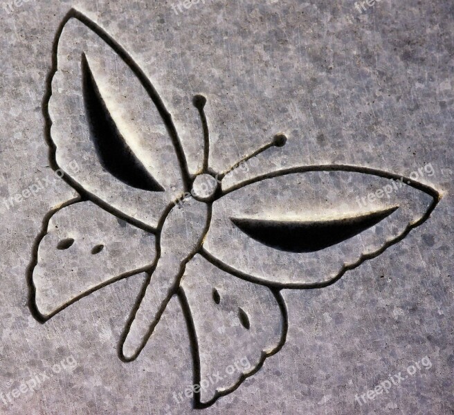 Carving Butterfly Animal Headstone Symbol