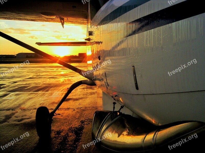 Airbase Sunset Tarmac Flightline Wet