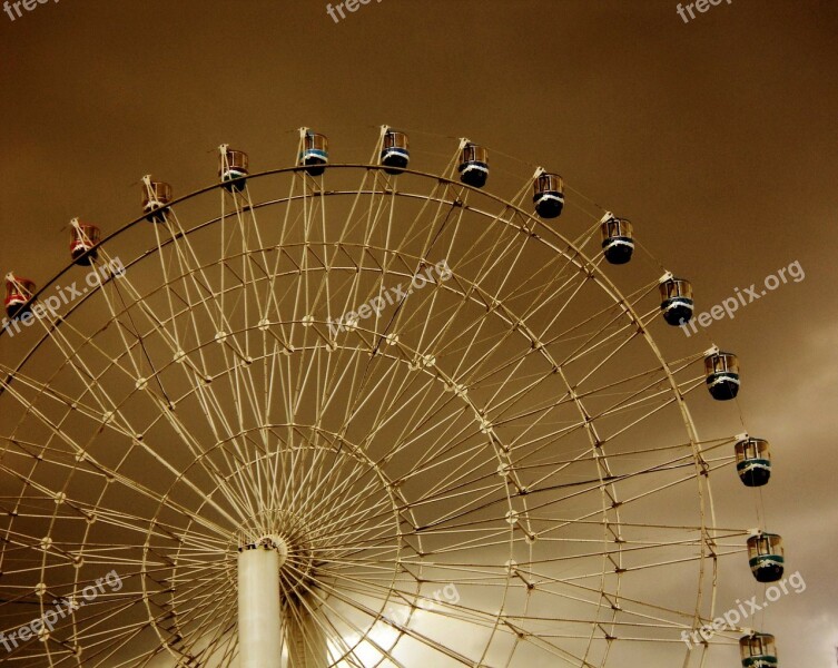 Ferries Wheel Rides Amusement Tall Scared