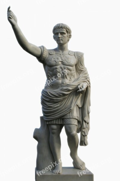 Male Roman Statue Isolated Background Detail