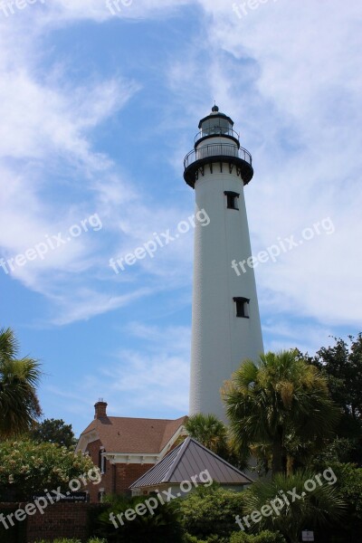 Lighthouse Georgia Southeast Nature Ocean