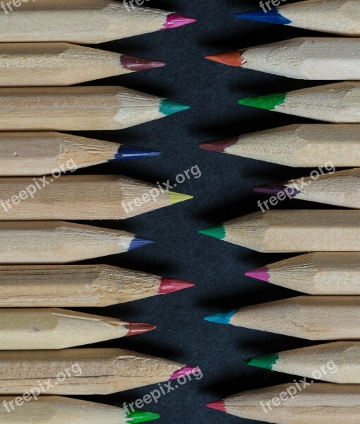 Pencils Colors Lines Wood Forest