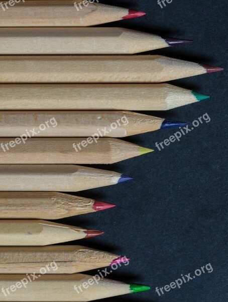 Pencils Colors Lines Wood Forest