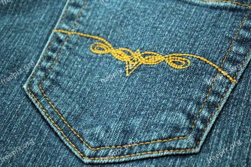 Pocket Denim Design Embroidery Jeans