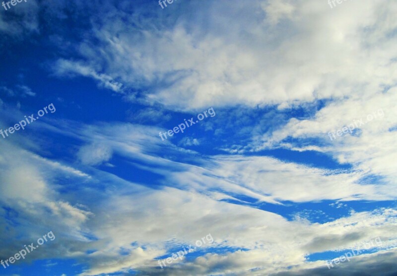 Sky Blue Vivid Clouds White