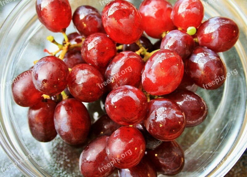 Grapes Red Wet Bunch Fruit