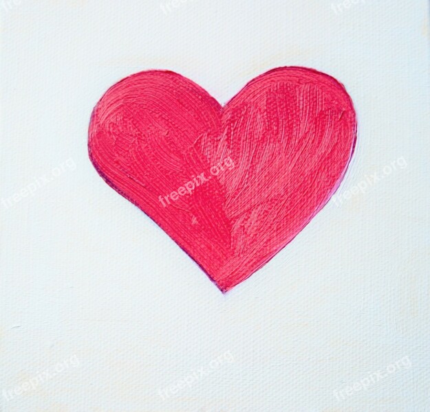 Heart Pink Oils Painted Background