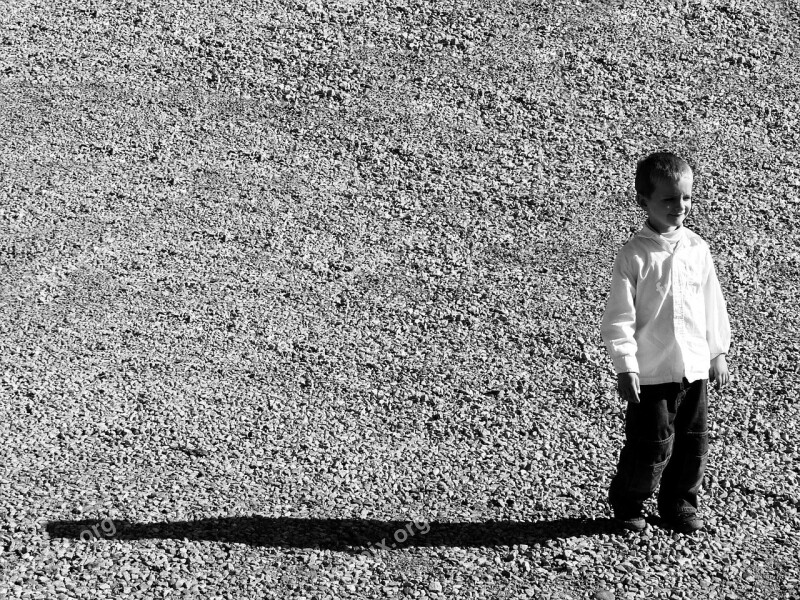 Black And White Kid Child Boy Portrait