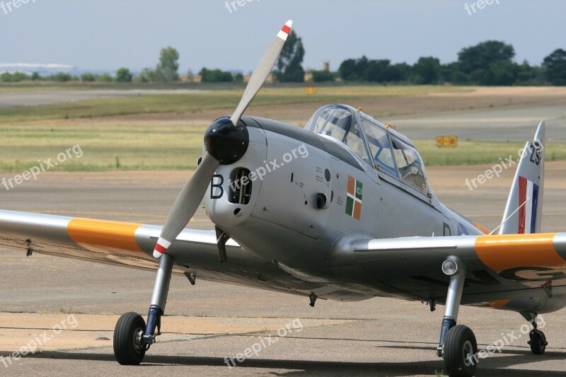 Fixed Wing Aircraft Chipmunk Silver Yellow Parked South African Air Force Museum