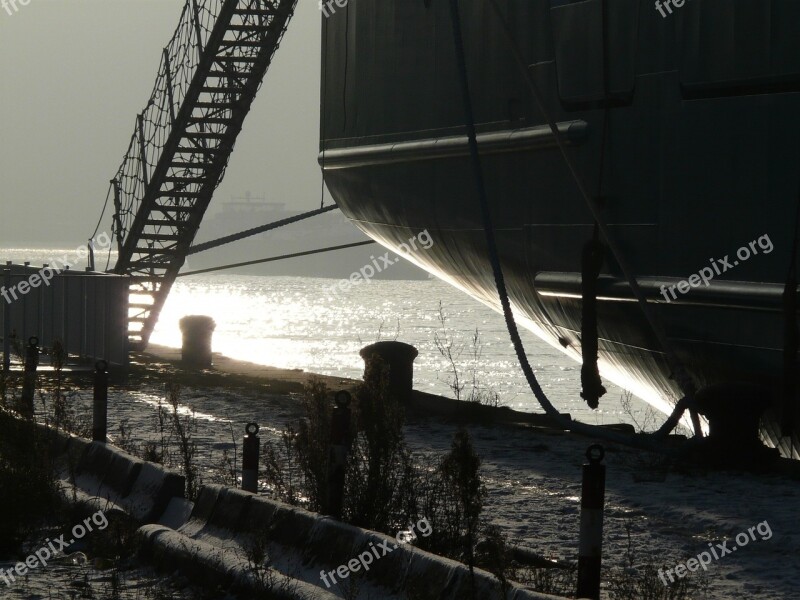 Harbour Port River Winter Fog