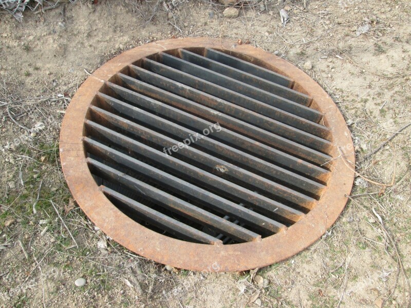 Metal Grate Round Metallic Lines