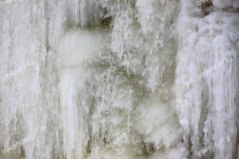 Waterfall Frozen Ice Water Snow