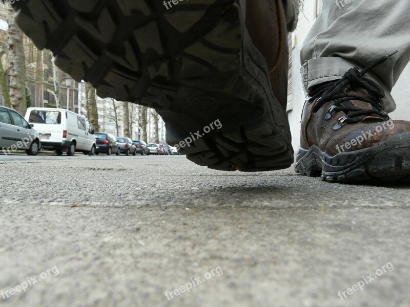 Close-up Foot Feet Shoes Walking