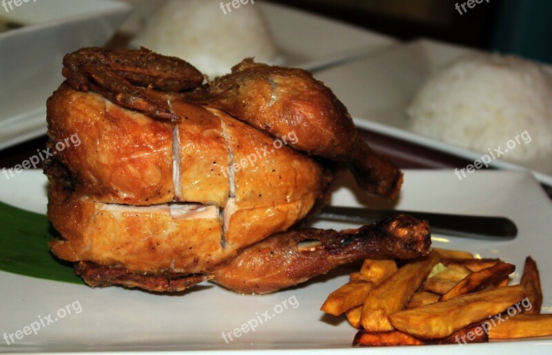 Whole Fried Chicken Food Dish Fried Chicken Fried