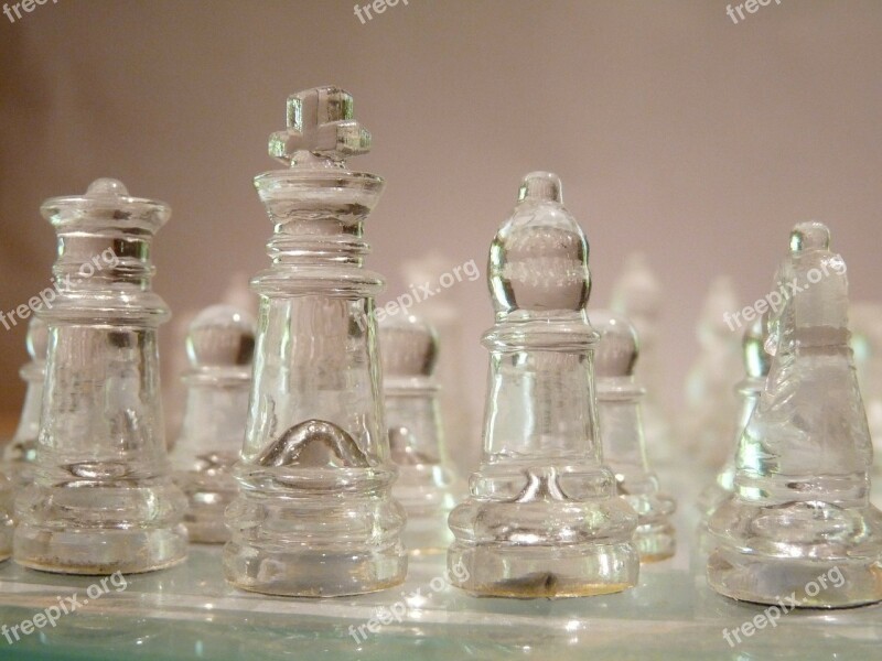 Chess Pieces Glass Game Board