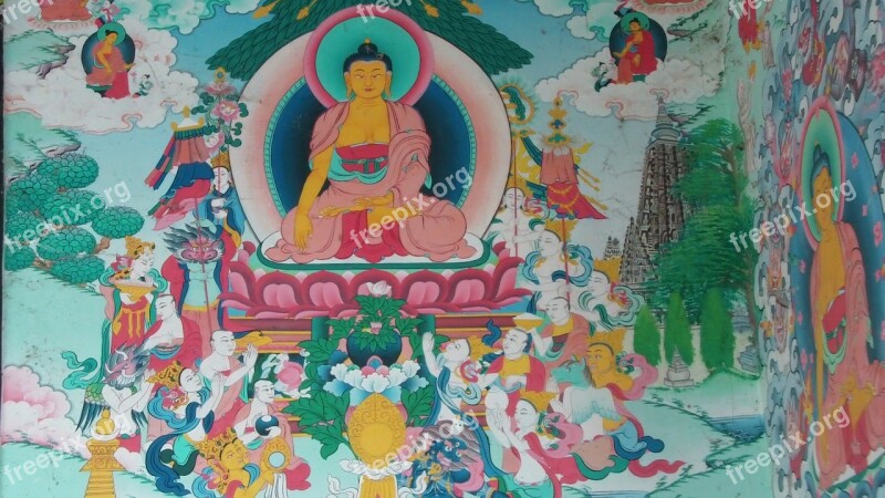 Buddhist Buddhism Temple Monastery Painting