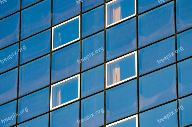 Architecture Background Blue Building Business