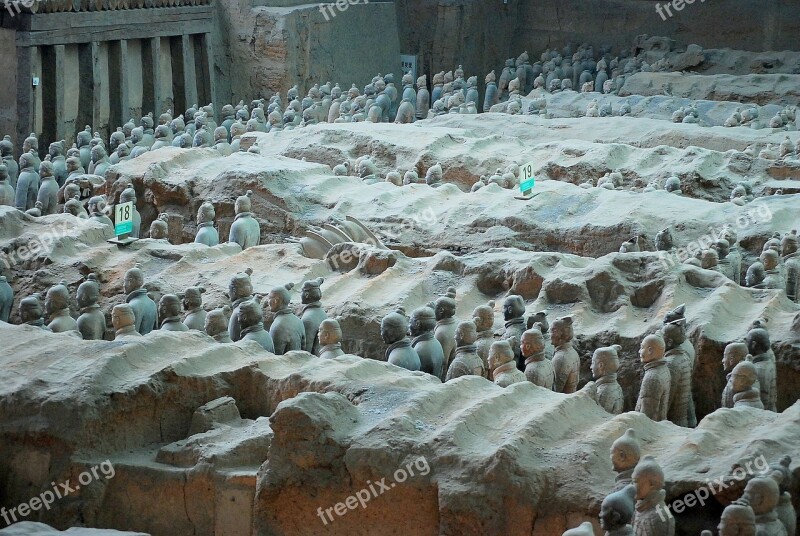 Terracotta Warriors Army Ancient Military Buried