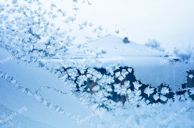 Winter Frost Window Patterns Snow Ice